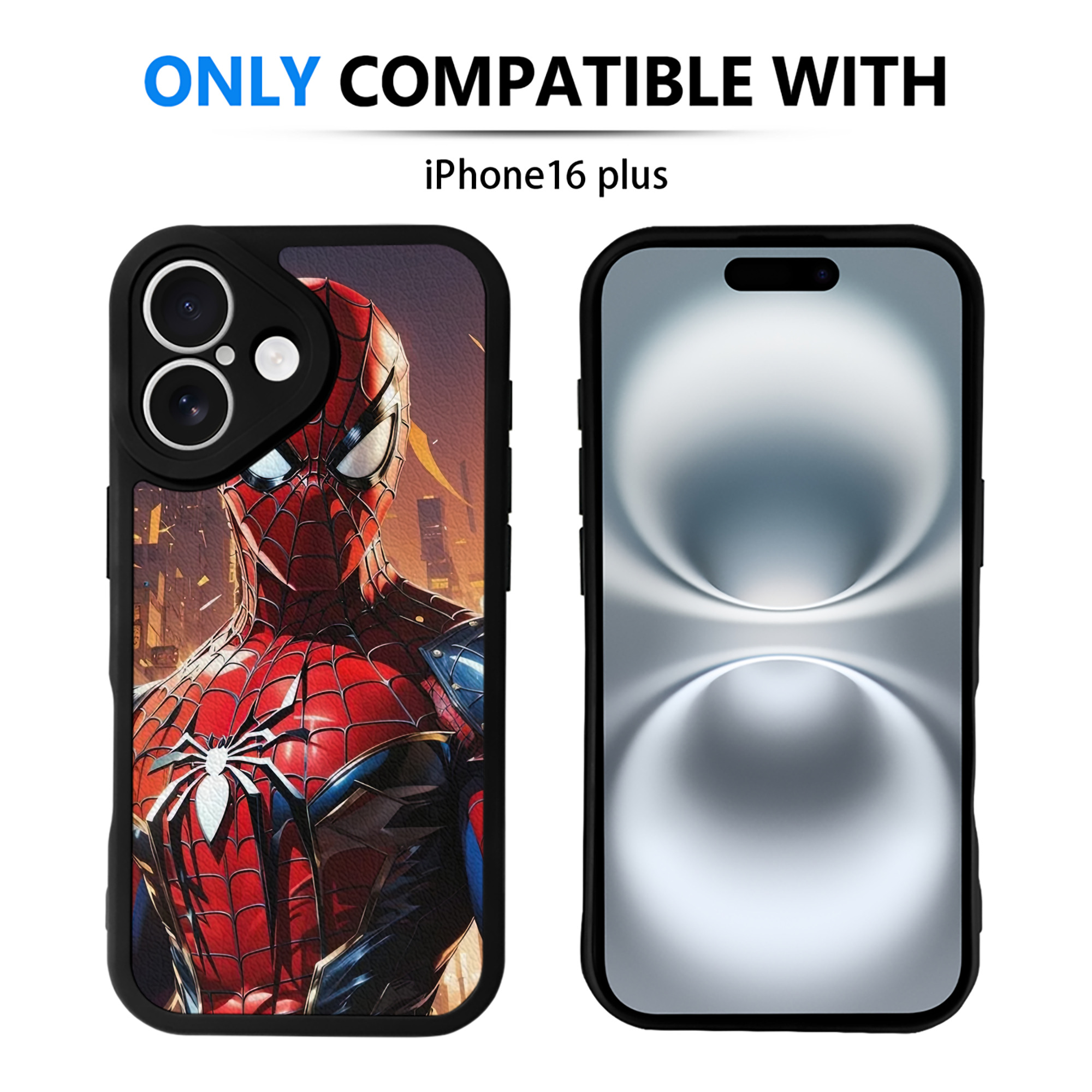 （画像用） Spider Man スパイダーマン 【iPhone 16シリーズ対応】シリコンスマホケース（レザー調） 材質：シリコン